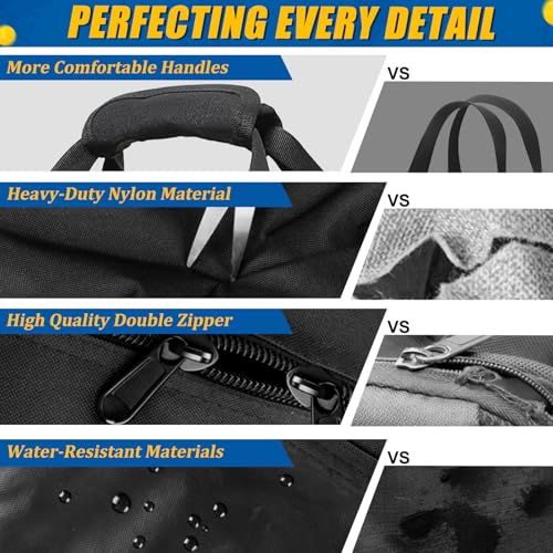 Pickleball Net Set Replacement Bag, [Thick Fabric+Front Pocket] Portable Pickle Ball Carrying Case For Badminton Net | Heavy-Duty Water-Resistant Storage Bag| With Sturdy Handle, Black
