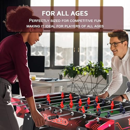 46" Full Size Foosball Table, Soccer Game Table with Footballs for Game Room, Adults Kids Family