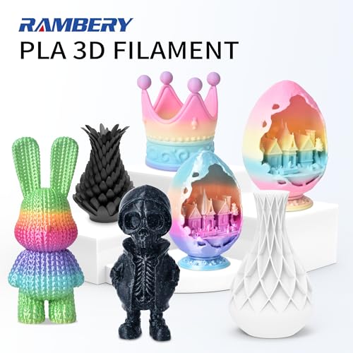 RAMBERY White PLA+ 3D Printer Filament 1.75mm 4kg Spool, Toughness Upgraded 3D Printing Filament, Neatly Wound Fit Most FDM Printers, 1KG X 4 Spools - color: Pla+ White, size: 4kg