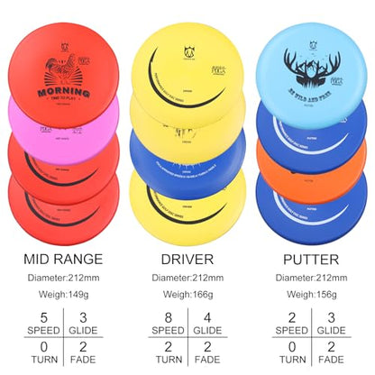 CROWN ME Disc Golf Set, Disc Golf Starter Set - style: 12 Disc