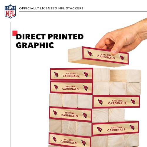 Wild Sports NFL Giant Stacking Wooden Blocks – Tumbling Tower Classic Family Game Stacks – Great Gift for Any Football Fan! - color: Arizona Cardinals