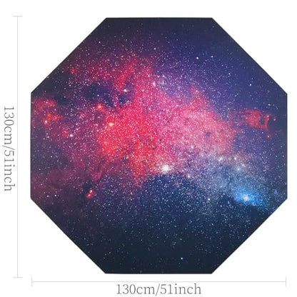 USTIDE Large Gaming Chair Mat Soft Non-Slip Low-Pile Outer Space Rug Washable Starry Sky Floor Mat for Bedroom Living Room Noise Reducing Carpet for Kids Teen Adults 51"x51" - color: Navy/Red