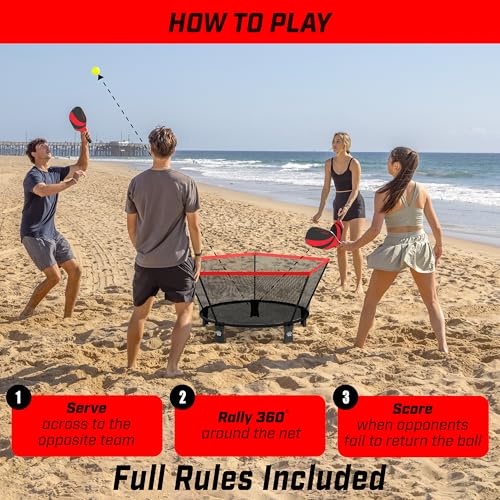 GoSports Pickle 360 Game Set – Pickleball Without a Court – Outdoor Lawn, Beach, and Backyard Paddle Ball Game - style: Classic