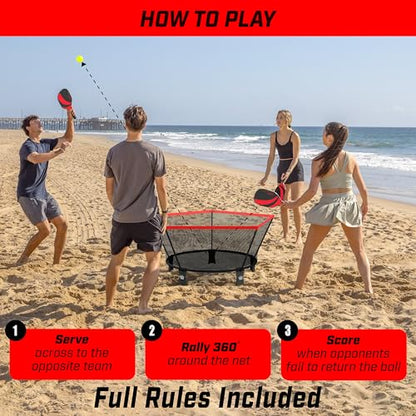 GoSports Pickle 360 Game Set – Pickleball Without a Court – Outdoor Lawn, Beach, and Backyard Paddle Ball Game - style: Classic