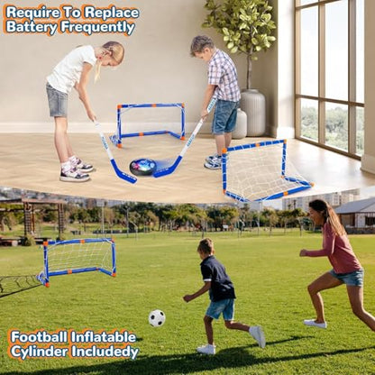 Nazano 4-in-1 Hover Soccer Ball Set, Rechargable Air Floating Soccer Toy with LED Lights, Indoor & Outdoor Kids Sports Toys, Christmas Birthday Gifts for Boys Girls Aged 3 4 5 6 7 8-12 - size: 4-IN-1 HOCKEY SOCCER BALL SET