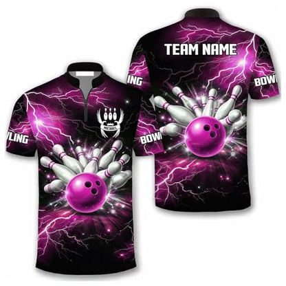 GABITA Personalized Bowling Jerseys for Men, Custom Bowling Polo Shirt, Bowling Shirts Gift for Bowler Team Player - color: A54