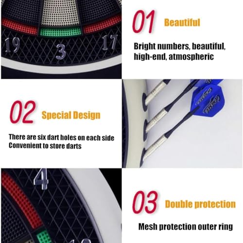 Automatic Scoring Electronic Dart Board, Professional Digital Dartboard Suitable for 1-8 Players, with 6 Soft Tips Darts, 18 Games/159 Ways to Play, LCD Digital Display, for Bar