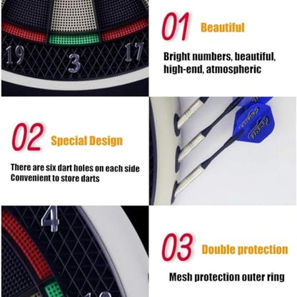 Automatic Scoring Electronic Dart Board, Professional Digital Dartboard Suitable for 1-8 Players, with 6 Soft Tips Darts, 18 Games/159 Ways to Play, LCD Digital Display, for Bar