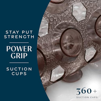 SlipX Solutions Power Grip Bathtub Safety Mat | Precision Grip Technology for Longer, Stronger, & Softer Wet Surface Protection | Clear Bronze 39"x16" - color: Clear Bronze