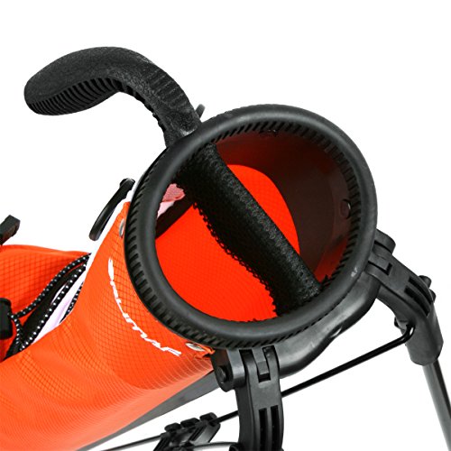 Orlimar Pitch ’n Putt Lightweight Sunday Golf Bag with Stand, Ultra-Light Carry Design, Two-Way Divider Top, Shoulder Strap, Compact Carry Golf Bag for Men & Women - color: Orange