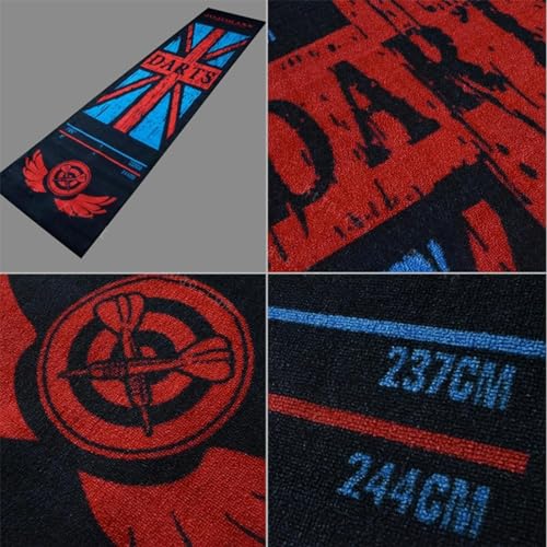 Dart Board Mat with Throw line, 116x27inch Non-Slip Dart Mats Rubber Floor Protect Rugs Darts Training Carpets, Shock Absorbing, Rubber Material