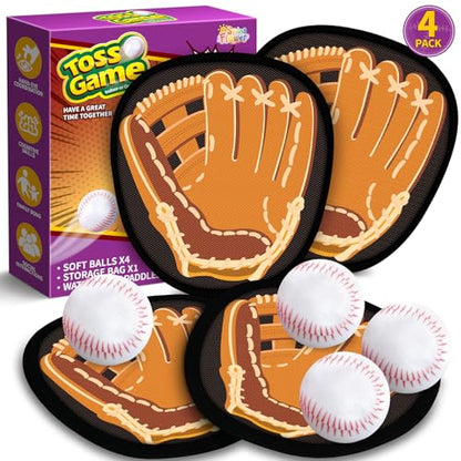SpringFlower Catch and Toss Game, Outdoor Sport Game Toy for Toddlers Kids, Stick Ball Catch Set Toy Gifts for Boys & Girls,Kids Baseball Beach Outdoor Indoor Pool Game - style: Brown