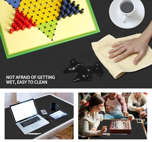 Large Tabletop Game Playmat,Poker Mat，Water and Stain Resistant Non-Slip Desk Mat,Mahjong Mat,Card and Roleplaying Games MAT Thick Stitched Edge Cushioned Rubber Mat(120 * 60cm*2mm) Black - color: Black, size: 120 x 60 x 0.2 cm