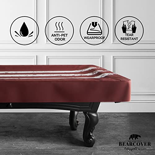 Pool Table Cover, Waterproof Indoor/Outdoor Heavy Leatherette Pool Table Accessories, Billiards Accessories for Protecting Felt, 7/8/9 Feet Fitted Billiard Covers Red & Blue(9FT/OG)