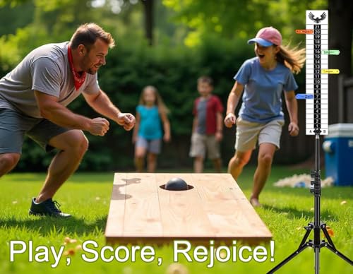 Scoreboard with Eagle Graphic, Being Collapsible & Sturdy Corn Hole Scoreboard Stand, Very Portable and Easy to Set up, Score Keeper for Yard Games, Tailgate Parties