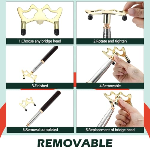 Skylety Pool Cue Snooker Stick Pool Table Accessories Retractable Billiards Cue Rest with Removable Brass Bridge Head - style: Low Bridge Head