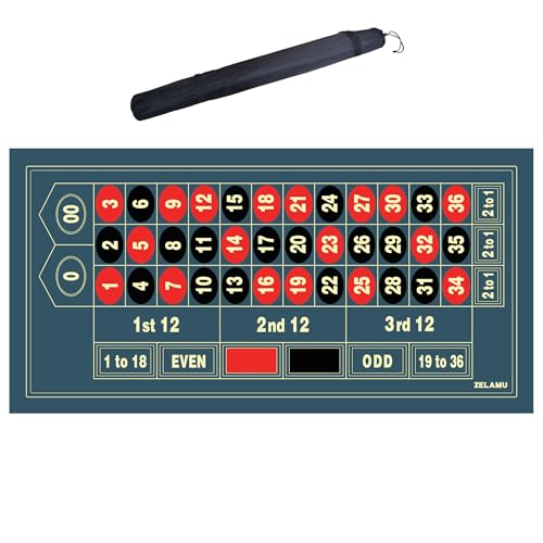 Roulette Poker Table Mat, 47x23.6 Inch Non-Slip Rubber Mat, Blue | Suitable for Poker Night, Parties, Home Entertainment 47x23.6 Inch durable