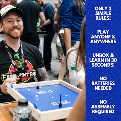 KLASK: The Magnetic Award-Winning Party Game of Skill - for Kids and Adults of All Ages That’s Half Foosball, Half Air Hockey - style: Original