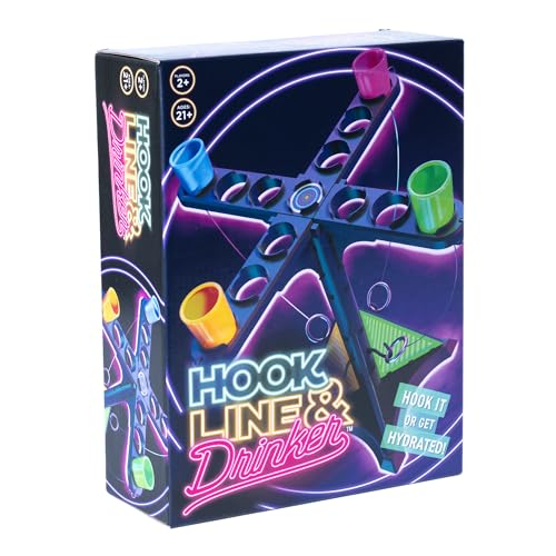 Endless Games Ring Toss Game for Adults – Tabletop Hook and Ring Game for Game Night, Tailgates, Parties and More! | 13" Tower with Plastic Mini Cups | 2+ Players