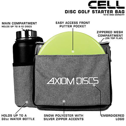 Axiom Discs Cell Disc Golf Starter Bag (Choose Your Favorite Color) - color: Heather Gray