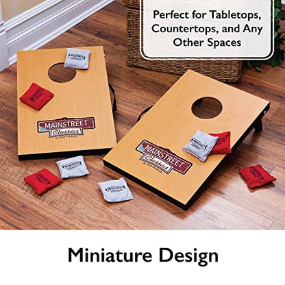 Mainstreet Classics Micro Bean Bag Toss: Travel Sized, (16" x 10.5" Boards) Mini Cornhole Game Set