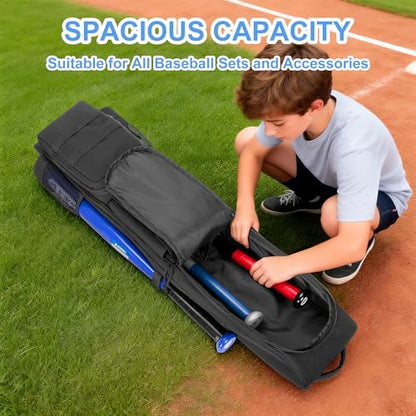 DSLEAF Baseball Bat Bag Holds up to 6 Bats, Large Capacity Softball Bat Bag with Back Fence Hook and Adjuastbale Shoulder Straps for Men and Women