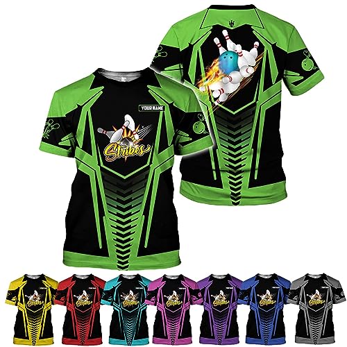 Rivelus Personalized Name Bowling Shirts for Men and Women 3D, Bowling Shirts for Team Bowling, Bowling Shirts Gift - color: Blm29