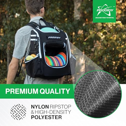 Prodigy Disc Apex XL Disc Golf Bag | Large Disc Golf Backpack | Store 34+ Discs | Premium Big Disc Golf Bags with Cooler - color: Black