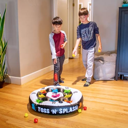 Poolmaster Toss ‘N’ Splash Inflatable Pool Game, Floating Pool Toss Game Set with Balls and Scoring Targets, Pool Party Game for Kids, Teens and Adults, Water and Lawn Play