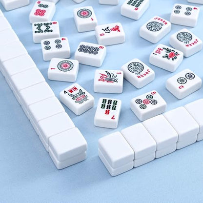 Mahjong Mat with Black Carrying Bag (Light Blue,31.5 inches), Anti Slip and Noise Reduction Table Cover for Mahjong, Poker, Card Games, Dominoes, Board Games, Slip Resistant Mat - color: Light Blue