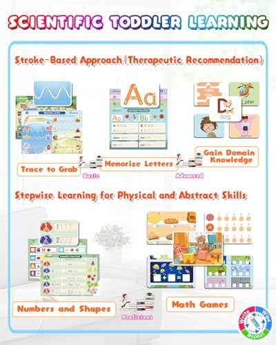 Baobrava Preschool Learning Activities, 37 Themes Tracing Activity Books Ages 3-8, Toddler Handwriting Practice, Letter Tracing, Kindergarten Workbooks, Travel Game for Trip, Christmas Birthday Gifts - style: I Can Write Book Game