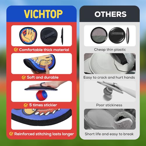 Toss and Catch Ball Game Set for Kids - Easy to Use Sticky Balls& Beginner Baseball Glove, Outdoor Games Toy for Family Beach Yard Pool Camping, Fun Gifts for Boys& Girls Ages 3 4 5 6 7 8-12 Years Old