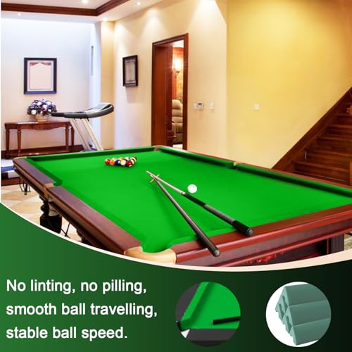 Podoy 8ft Pool Table Replacement Kit, Pool Table Bumpers (Set of 6) with Felt Cloth/Cushion Facings (Set of 12) for Billiard Rail Rubber Bumpers Home & Pro Use Billiard Rail & Pocket Accessories - color: GREEN WITH CLOTH