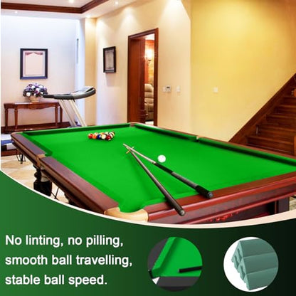 Podoy 8ft Pool Table Replacement Kit, Pool Table Bumpers (Set of 6) with Felt Cloth/Cushion Facings (Set of 12) for Billiard Rail Rubber Bumpers Home & Pro Use Billiard Rail & Pocket Accessories - color: GREEN WITH CLOTH