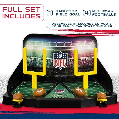 Franklin Sports Mini Football Field Goal Tabletop Game - Flying Field Goal Mini Football for Kids + Adults - Fun Indoor Sports Table Game for All Ages - Tabletop Toy