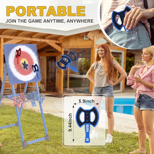 Throwing Axe for Axe Throwing Game for Backyard, Throwing Axe Set with Throwing Star for Outdoor Games, Durable and Fun for All Ages - style: 8 Throwing Axes