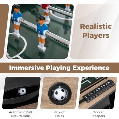 Goplus 2-in-1 Swivel Multi Game Table, 48” Combo Game Table with Foosball & Pool for Adults, Indoor Outdoor Combination Arcade Table for Home Game Room Party - style: 49" x 24" x 32"
