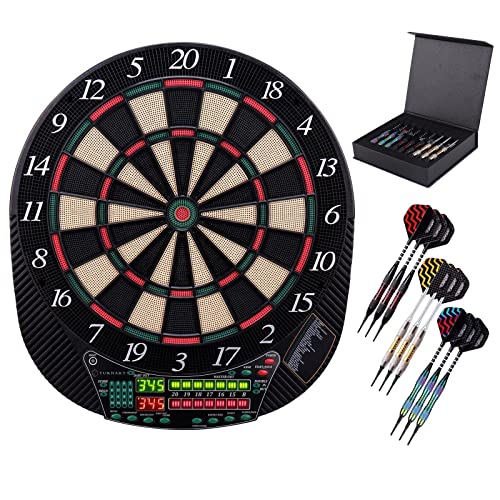 Dart board Electronic Dart board 13.5" Dart Board Electronic Scoreboard Darts Plastic Tips for Electronic Dart Dartboard with LED Display 6 Soft Tip Darts