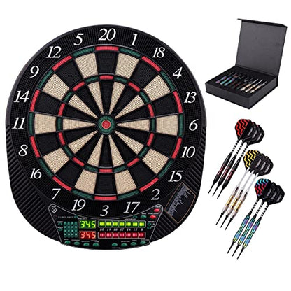 Dart board Electronic Dart board 13.5" Dart Board Electronic Scoreboard Darts Plastic Tips for Electronic Dart Dartboard with LED Display 6 Soft Tip Darts