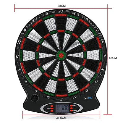Electronic Dartboard, Hanging Dartboard Game, LCD Scoring Display Game with 6 Plastic Darts for Indoor Sports and Family Entertainment for Several Players