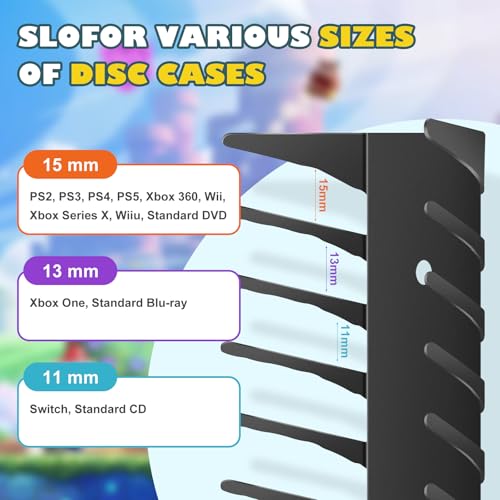 Video Game Storage Wall Mount - 8PCS Heavy-Duty Metal Game Case Holder Media Storage Shelves for PS, Xbox, DVD, Switch Game Organizer Display Stand, Holds up to 152 - size: 8-Pack