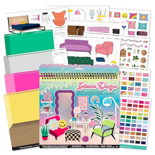 Fashion Angels Interior Design Sticker Stylist Set, Includes 20 Style Boards, 14 Sticker Sheets & 550+ Aesthetic Room Decor Stickers, Ideal for Kids & Girls - style: Custom