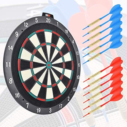 ONE80 Dartboard 18' Plastic Board with 12 Soft Tip Darts, 20 Extra Tips, Mounting Kit - style: S Dartboard I