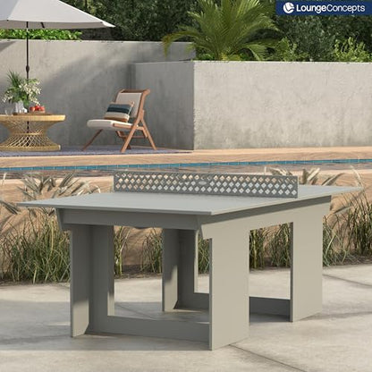 Lounge Concepts Outdoor Ping Pong Table | All Weather Table Tennis | Outdoor Gaming | Outdoor Game Sets | HDPE Ping Pong Table - color: Grey