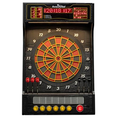 Arachnid Cricket Pro Dartcade Electronic Dartboard Set, 15.5” Regulation Soft Tip Board, Arcade‑Style LED Scoring, Voice Callouts, 41 Games/323 Variations, Up to 16 Players
