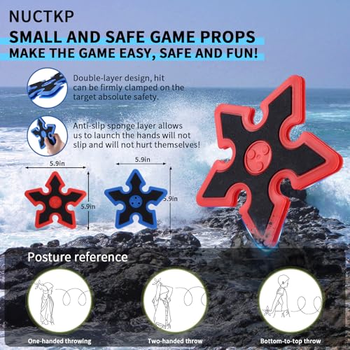 Throwing Axe Game Set (Target NOT Included),8 Long Handle Axes and 8 Star Darts,Axe Throwing Game for Backyard,Outdoor,Yard,Camping Games