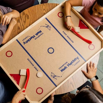 Carrom Champion Nok Hockey Game (Standard Size) — Wooden Board Games for Adults & Children — Indoor and Outdoor Games for Family — Sports Board Games