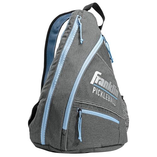 Franklin Sports Pickleball Bags - Sling Bag Backpack for Gear + Equipment - Men + Women - Holds Paddles, Balls + Accessories - color: Gray/Blue, size: One Size