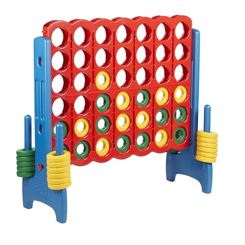 ECR4Kids Jumbo 4-to-Score Giant Game with 42 Rings and Reset Sliders, Kids Games, Assorted - color: Assorted