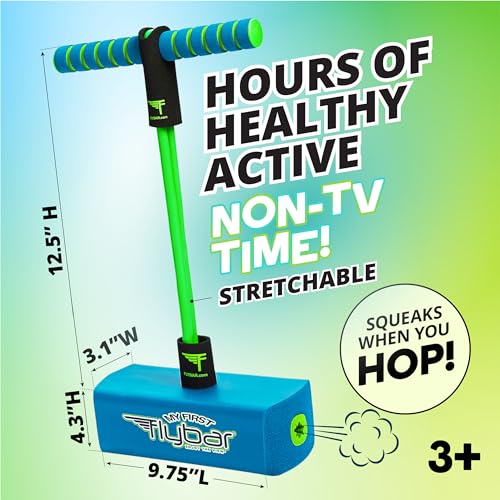 Flybar My First Foam Pogo Jumper for Kids Fun and Safe Pogo Stick, Durable Foam and Bungee Jumper for Ages 3 and up Toddler Toys, Supports up to 250lbs (Blue) - color: Blue